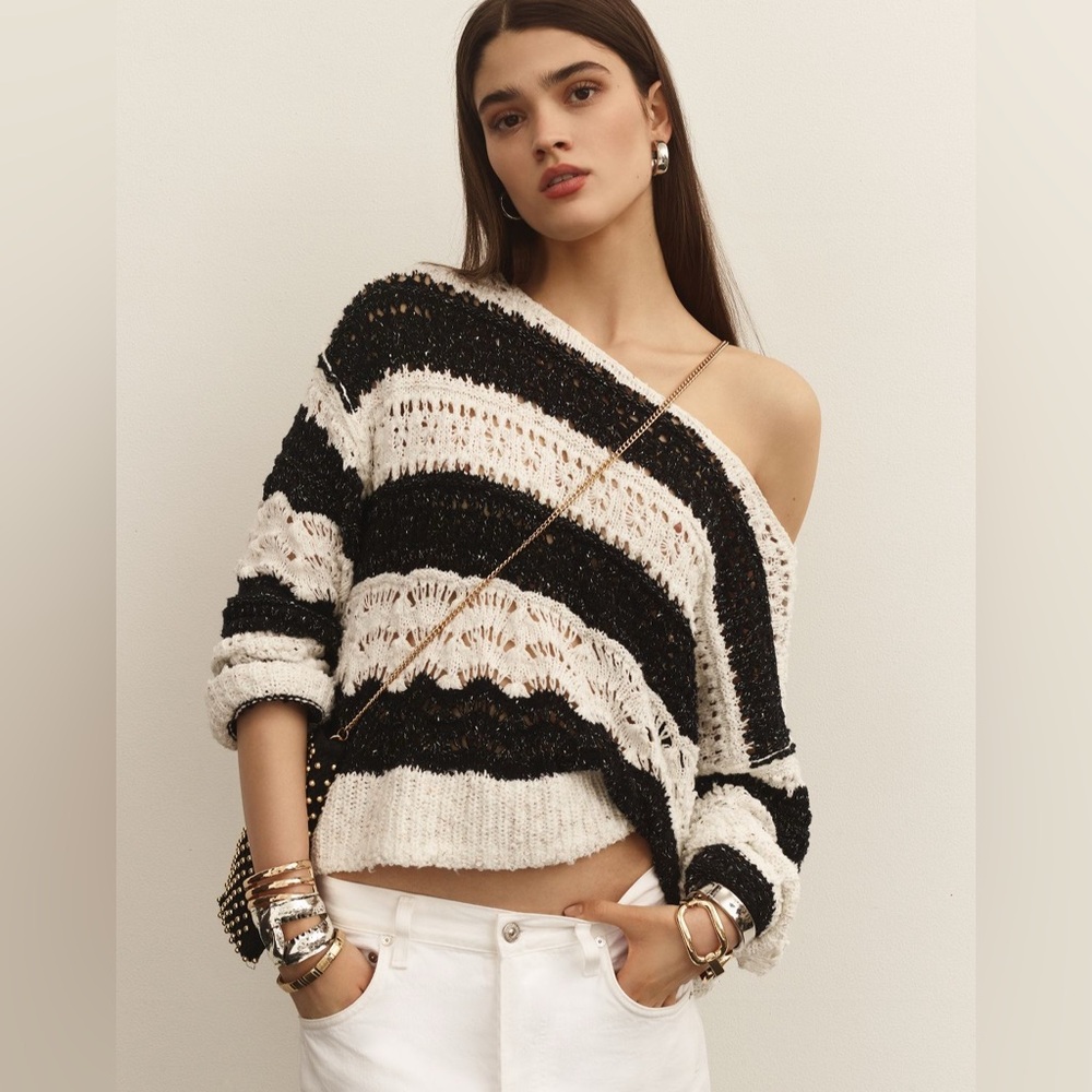 Anthropologie Pilcro Palmer Open-Stitch Pullover Sweater